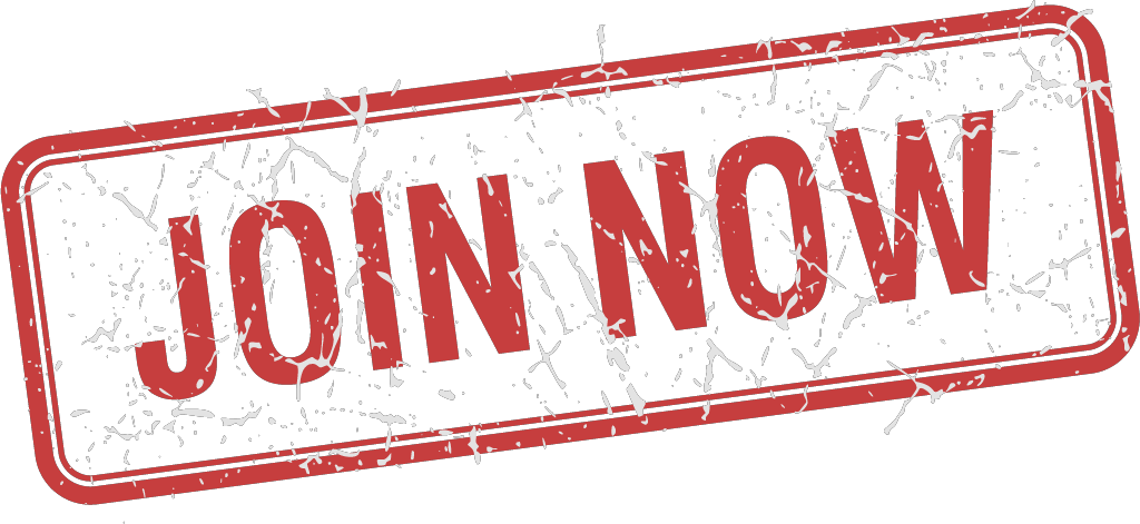 Red rubber stamp with a grunge effect saying "JOIN Now" on a transparent background