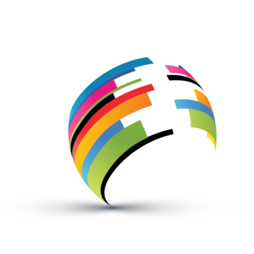 Abstract colorful illustration forming a global or spherical shape with segmented blocks.