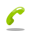 A shiny, bright green phone receiver icon.