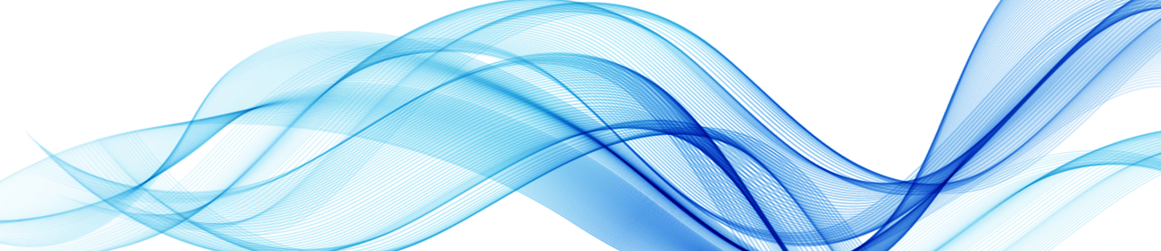 An abstract vector illustration of flowing light blue and white waves on a black background.