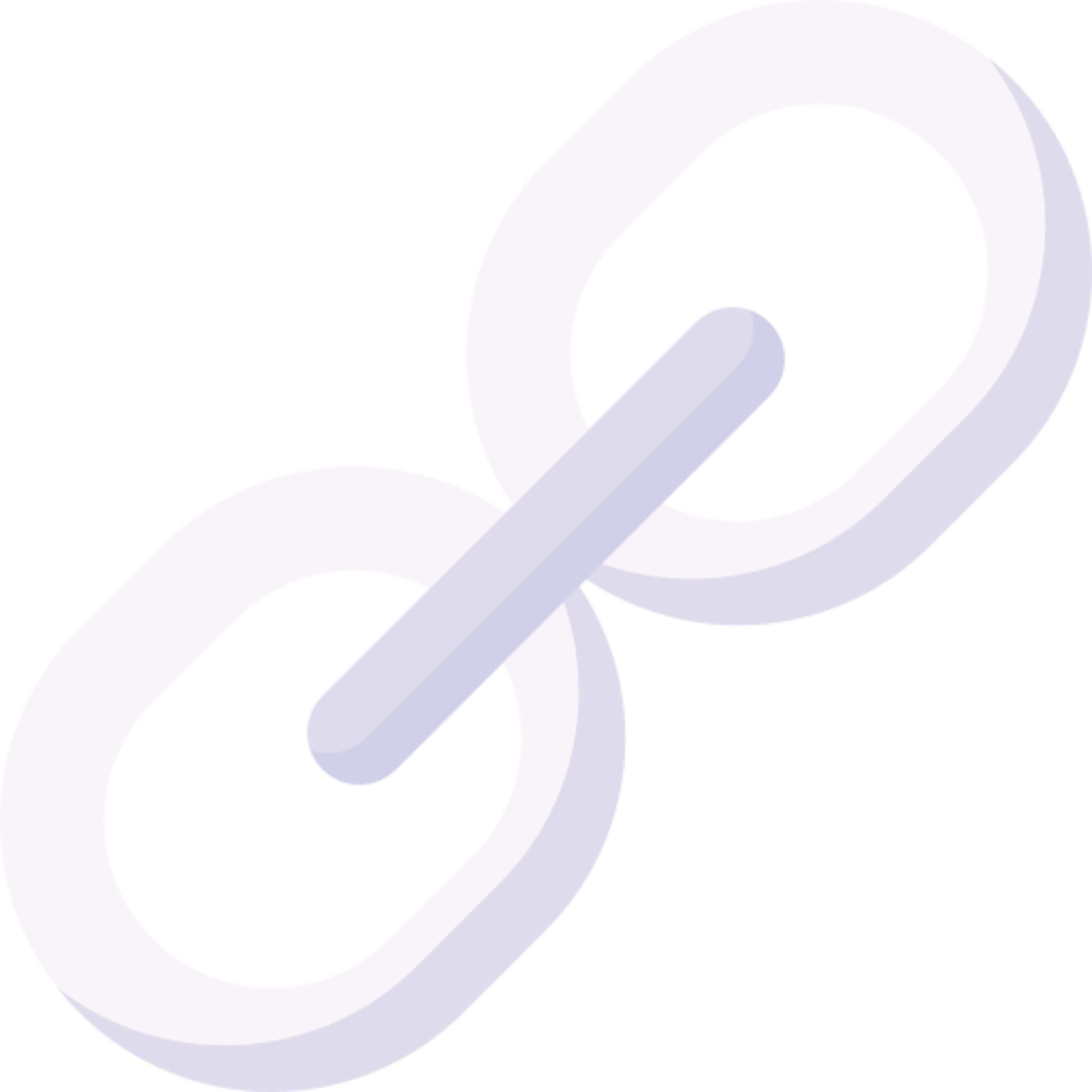 A simple, flat-style illustration of a white chain link icon with a light purple shadow, representing a hyperlink or internet link.