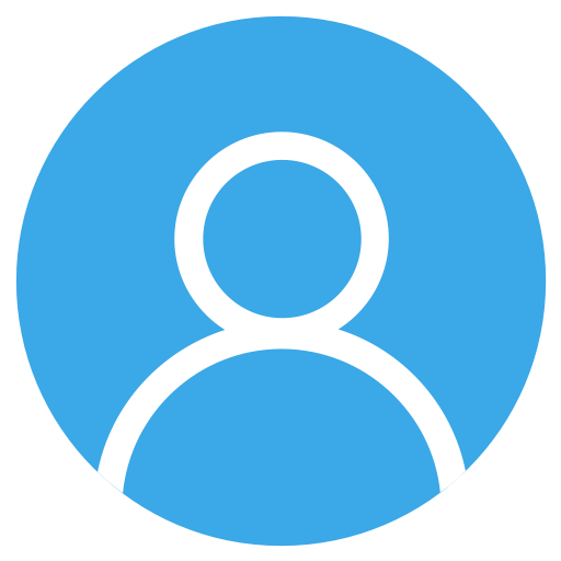 A generic blue user profile avatar icon with a white silhouette of a person