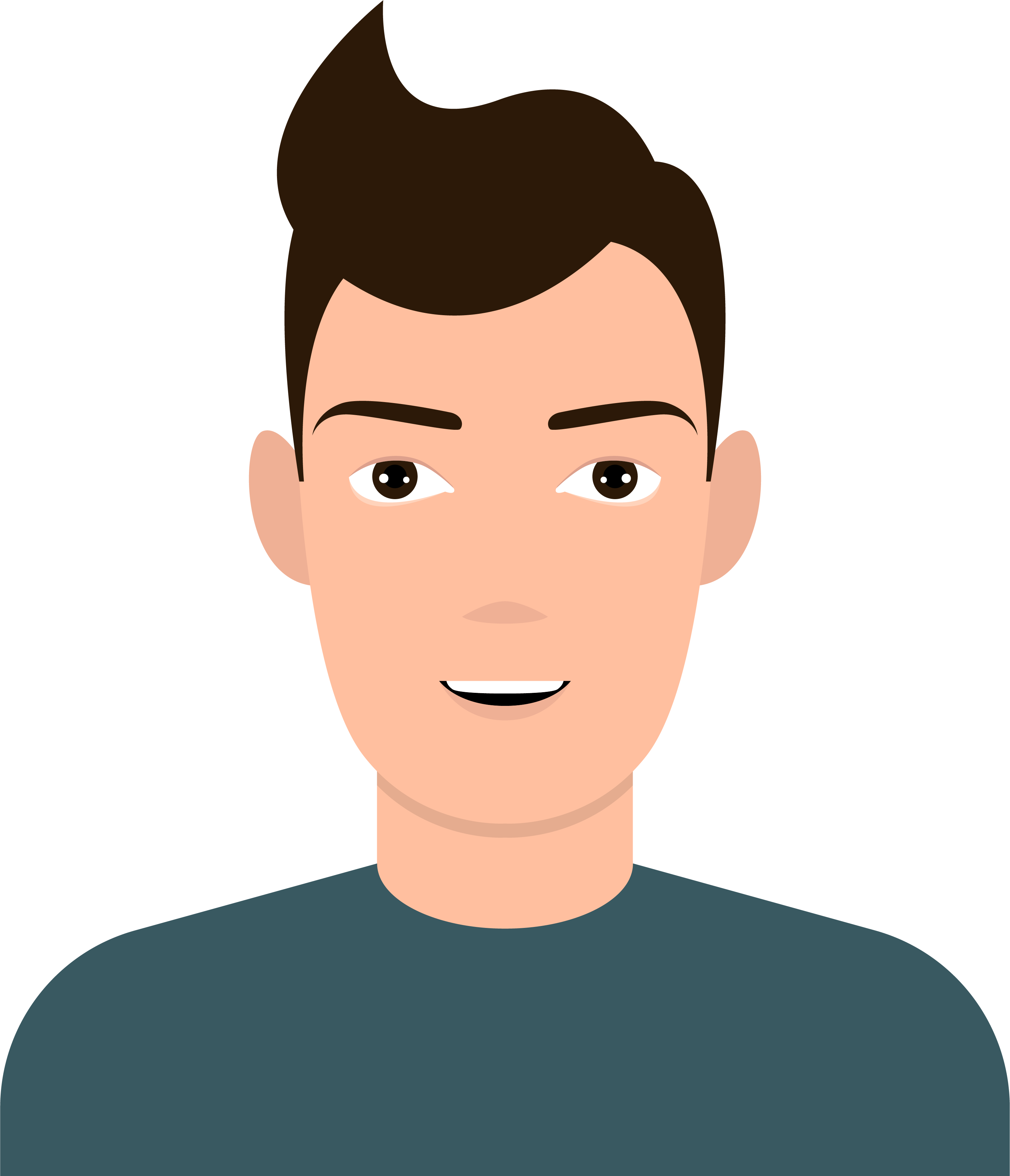 A generic flat design male user avatar icon with a man's face and dark hair