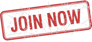 Red rubber stamp with a grunge effect saying "JOIN Now" on a transparent background