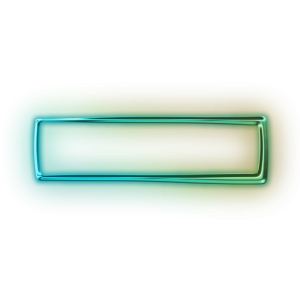 A glossy, metallic-looking rectangular border frame with a cyan to green gradient color transition and a subtle glow on a transparent background.