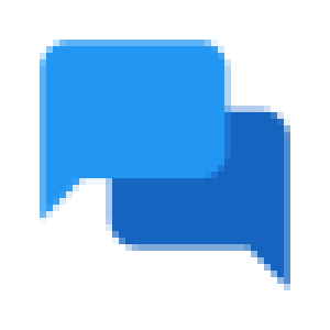 wo overlapping blue speech or chat bubbles icon.