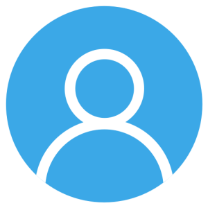 A generic blue user profile avatar icon with a white silhouette of a person